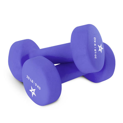 Yes4All Haltères en néoprène, poids et haltères, ensemble de poids, poids à main pour femmes, paire d'haltères, poids libres (violet – 9 kg)