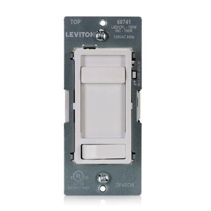 Leviton 2-Pack SureSlide Dimmer Switch for Dimmable LED, Halogen and Incandescent Lighting, 66741-2PK, Wallplates Included, White