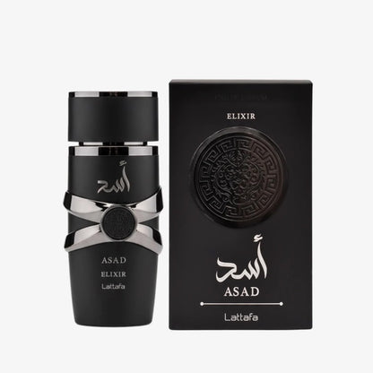 Lattafa Asad Elixir – Spicy, Woody, Amber, Warm – Eau de Parfum Spray Long-Lasting Fragrance for Men, 3.4 Ounce / 100 ml