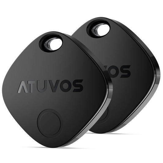 ATUVOS Air Tracker Tag 2 Pack, Luggage Tracker Key Finder Work with Apple Find My APP (iOS Only, Android not Supported), Bluetooth Item Locator for Car Key, Bag, Wallet, Suitcase, Replaceable Battery - Available at All In One Marketplace Canada