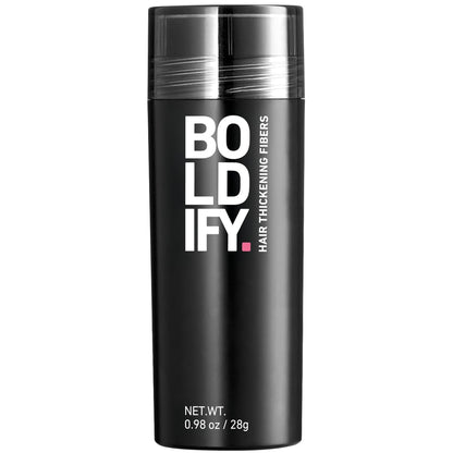 BOLDIFY Hair Fibers (28g) - Fill In Thinning and Fine Hair for an Instantly Fuller, Thicker Look - 14 Shades for Women & Men - Black - Available at All In One Marketplace Canada
