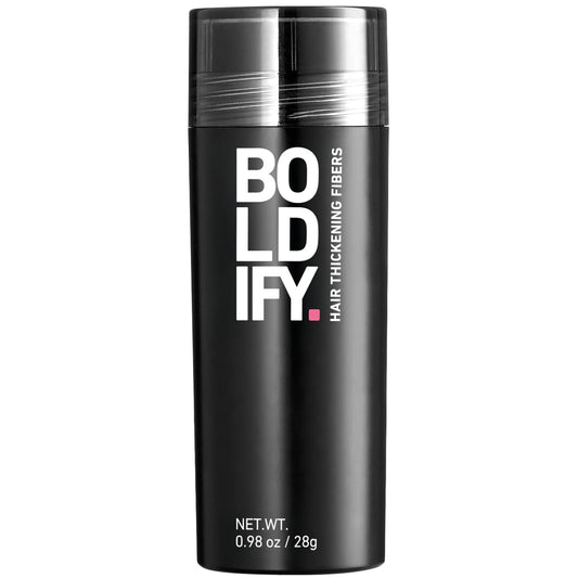 BOLDIFY Hair Fibers (28g) - Fill In Thinning and Fine Hair for an Instantly Fuller, Thicker Look - 14 Shades for Women & Men - Black - Available at All In One Marketplace Canada