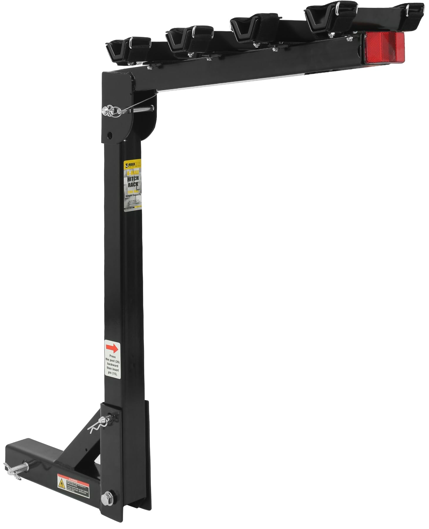 MaxxHaul (70210) 4-Bike Deluxe Hitch Mount Rack , Black MAXXHAUL