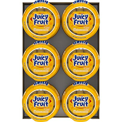 Juicy Fruit Chewing Gum - Fruit Flavored, 60 Pieces, 6 Bottles