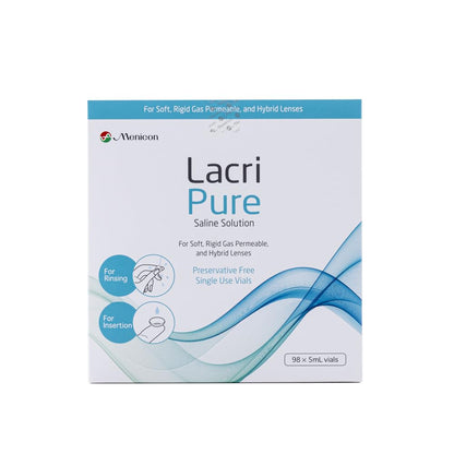 LacriPure Saline Solution 98x5ml vial Box Menicon