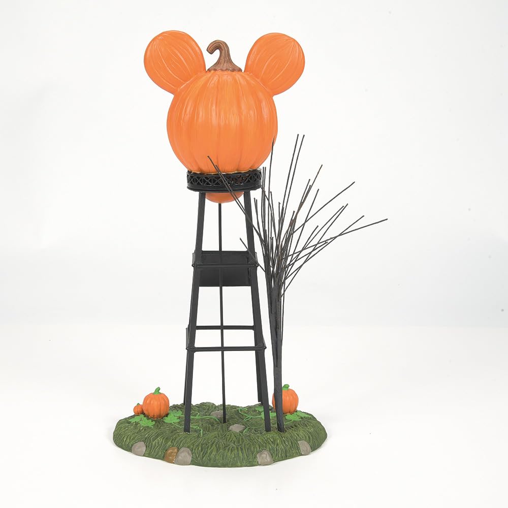 Department 56 Disney Village Halloween Pumpkintown Accessories Mickey Mouse Water Tower Figurine, 12.01 Inch, Multicolor