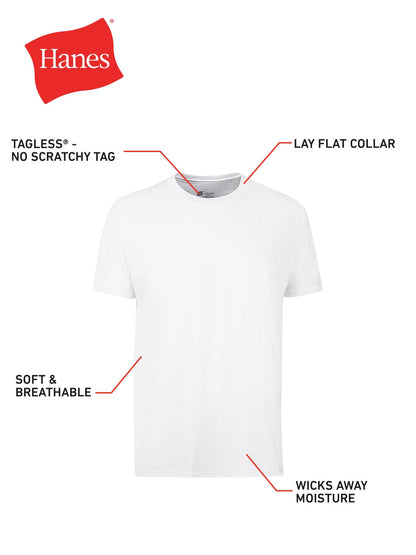 Hanes Mens ComfortSoft 4 Pack Cotton Crewneck T-Shirt. Undershirts, White, XX-Large US