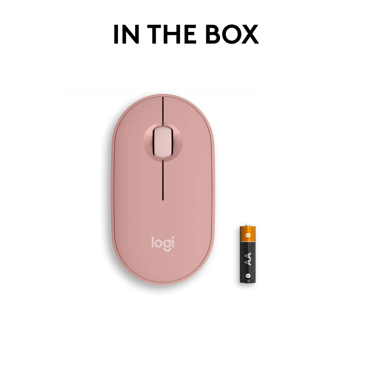 Logitech Pebble Mouse 2 M350s Slim Bluetooth Wireless Portable - Tonal Rose