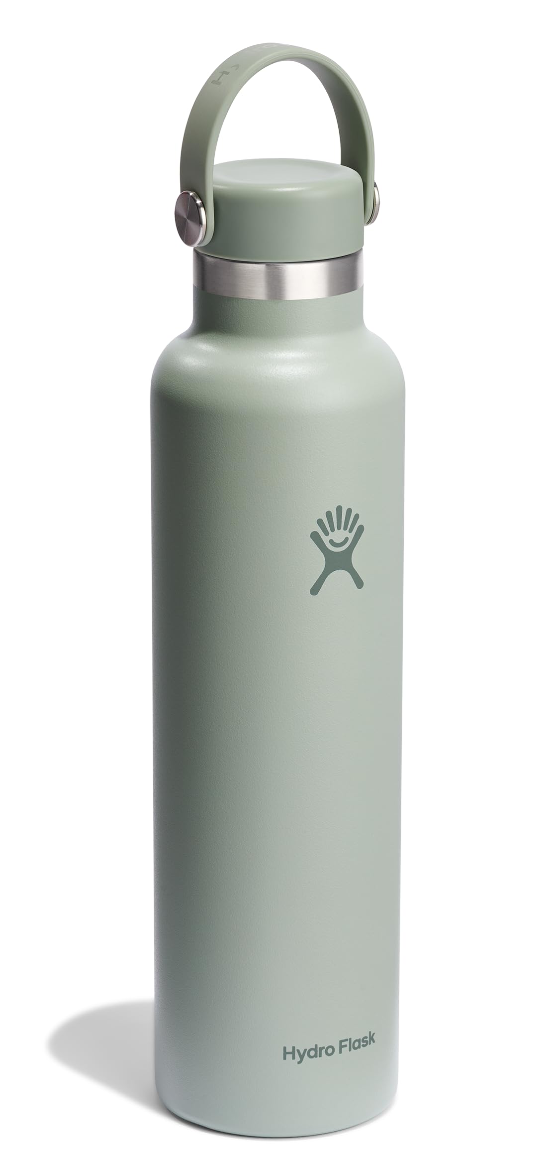 Hydro Flask Stainless Steel Standard Mouth Water Bottle with Flex Cap and Double-Wall Vacuum Insulation,Agave, 24 Ounces