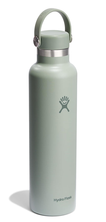 Hydro Flask Stainless Steel Standard Mouth Water Bottle with Flex Cap and Double-Wall Vacuum Insulation,Agave, 24 Ounces