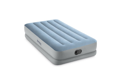 INTEX 64157E Dura-Beam Plus Mid-Rise Air Mattress: Fiber-Tech – Twin Size – Built-in USB Electric Pump – 14in Bed Height – 300lb Weight Capacity - Available at All In One Marketplace Canada