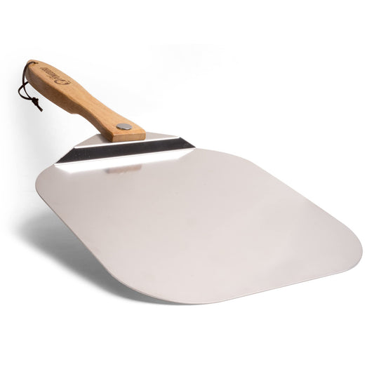 Chef Pomodoro Aluminum Metal Pizza Peel with Foldable Wood Handle for Easy Storage 12-Inch x 14-Inch, Gourmet Luxury Pizza Paddle for Baking Homemade Pizza Bread - Available at All In One Marketplace Canada
