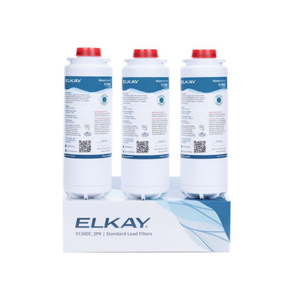 Elkay 51300C-3PK Water Filter for Water Sentry Plus EZH 20, English, Plastic, 4.4" x 13.9" x 13.8", 103.55 fl. oz. (Pack of 3)