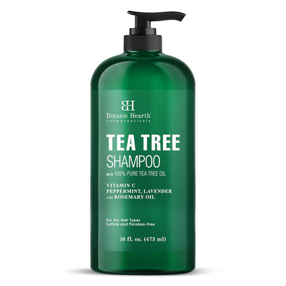 Botanic Hearth Tea Tree Shampoo for Dry & Itchy Scalp, Soothing & Hydrating Cleanser with Natural Tea Tree Oil, Sulfate & Paraben Free, For Men & Women, 16 fl oz - Available at All In One Marketplace Canada