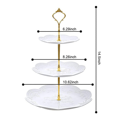 PowerKing 3 Tier Cupcake Stand Cake Stand - Plastic Tiered Serving Tray for Desserts, Candy, and Treats - Perfect for Wedding, Birthday, Tea Party (Round, 2 Pack) 🍁 All In One Marketplace Canada