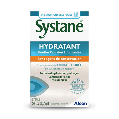 Systane Hydration Preservative-Free Lubricant Eye Drops for Dry Eyes, Long-Lasting Dry Eye Relief Hydrating Eye Drops, Ideal for LASIK or Cataract Patients - 30x0.7mL - Available at All In One Marketplace Canada