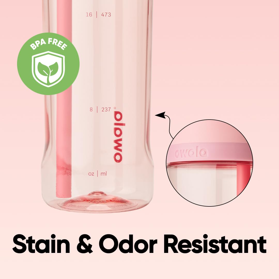 Owala FreeSip Tritan Insulated Stainless Steel Water Bottle with Straw, BPA-Free Sports Water Bottle, Great for Travel, 25 Oz, Rose Quartz Owala