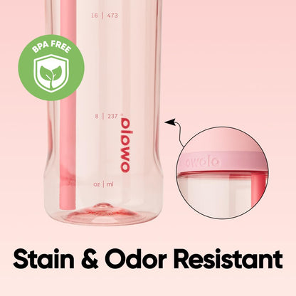 Owala FreeSip Tritan Insulated Stainless Steel Water Bottle with Straw, BPA-Free Sports Water Bottle, Great for Travel, 25 Oz, Rose Quartz Owala