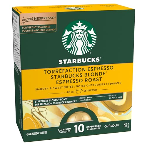 Starbucks Blonde Espresso Roast Nespresso Vertuo Capsules – 4 Boxes, 272g