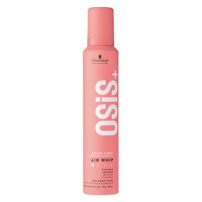 Schwarzkopf Professional OSiS+ Airwhip Flexible Volume Mousse | Non-Crunchy, Light to Medium Hold | Hair Volume & Body | Heat Protection up to 250°C/450°F| For All Hair Types, 200mL - Available at All In One Marketplace Canada
