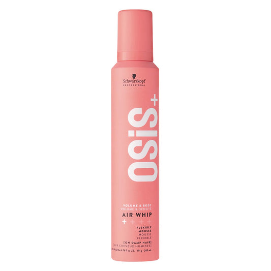 Schwarzkopf Professional OSiS+ Airwhip Flexible Volume Mousse | Non-Crunchy, Light to Medium Hold | Hair Volume & Body | Heat Protection up to 250°C/450°F| For All Hair Types, 200mL - Available at All In One Marketplace Canada