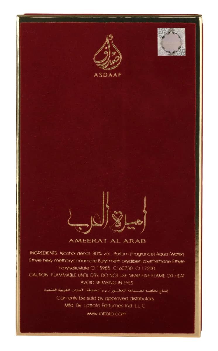 Asdaaf Ameerat Al Arab Eau de Parfum Spray for Women, 3.4 Ounce