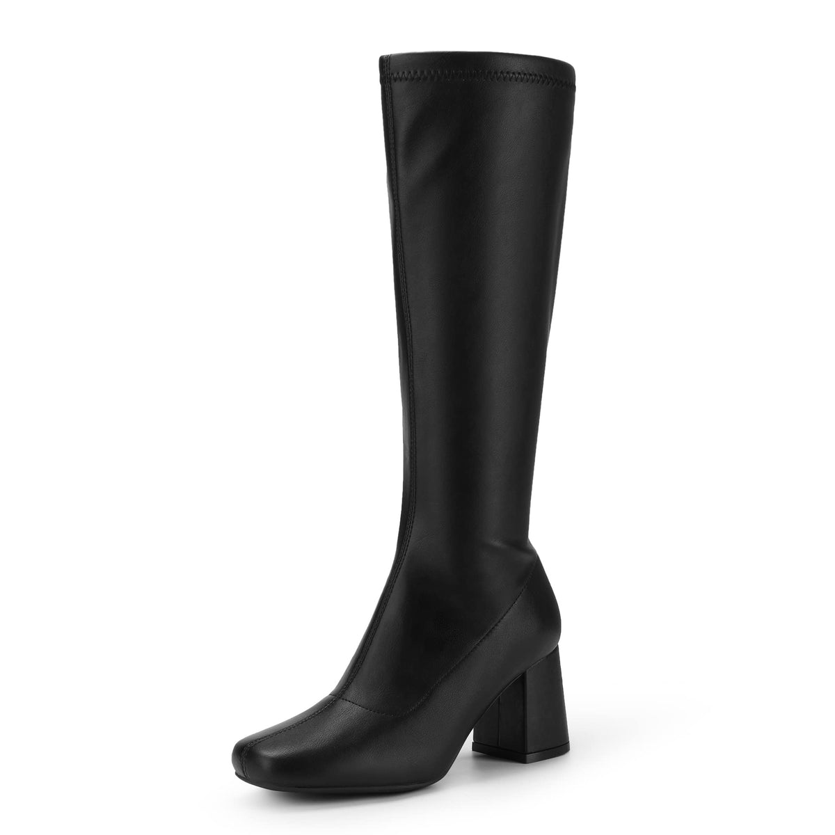 DREAM PAIRS Women Knee High Chunky Gogo Boots,Black/Pu,8 🍁 All In One Marketplace Canada