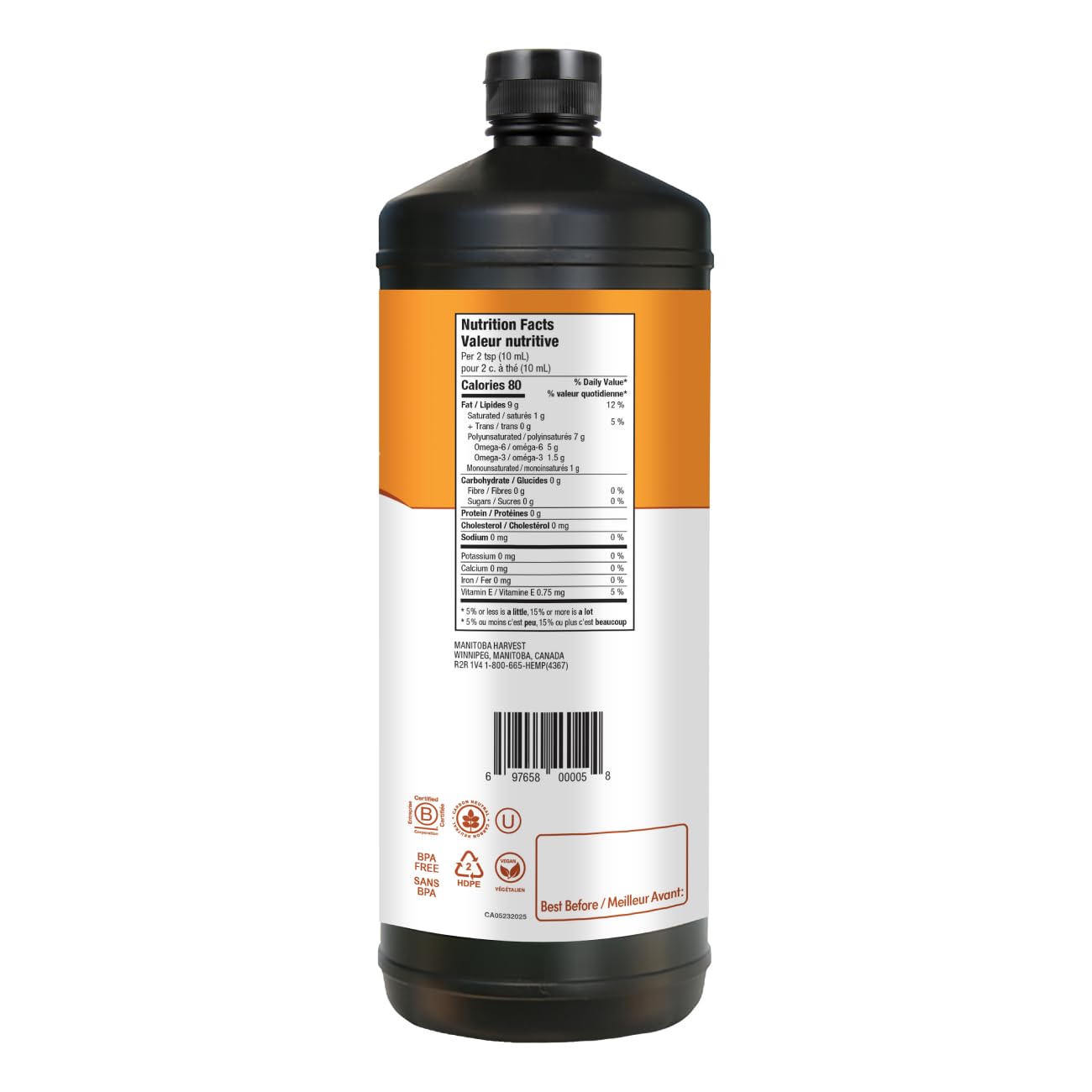 Manitoba Harvest Hemp Seed Oil, 946 ml Manitoba Harvest