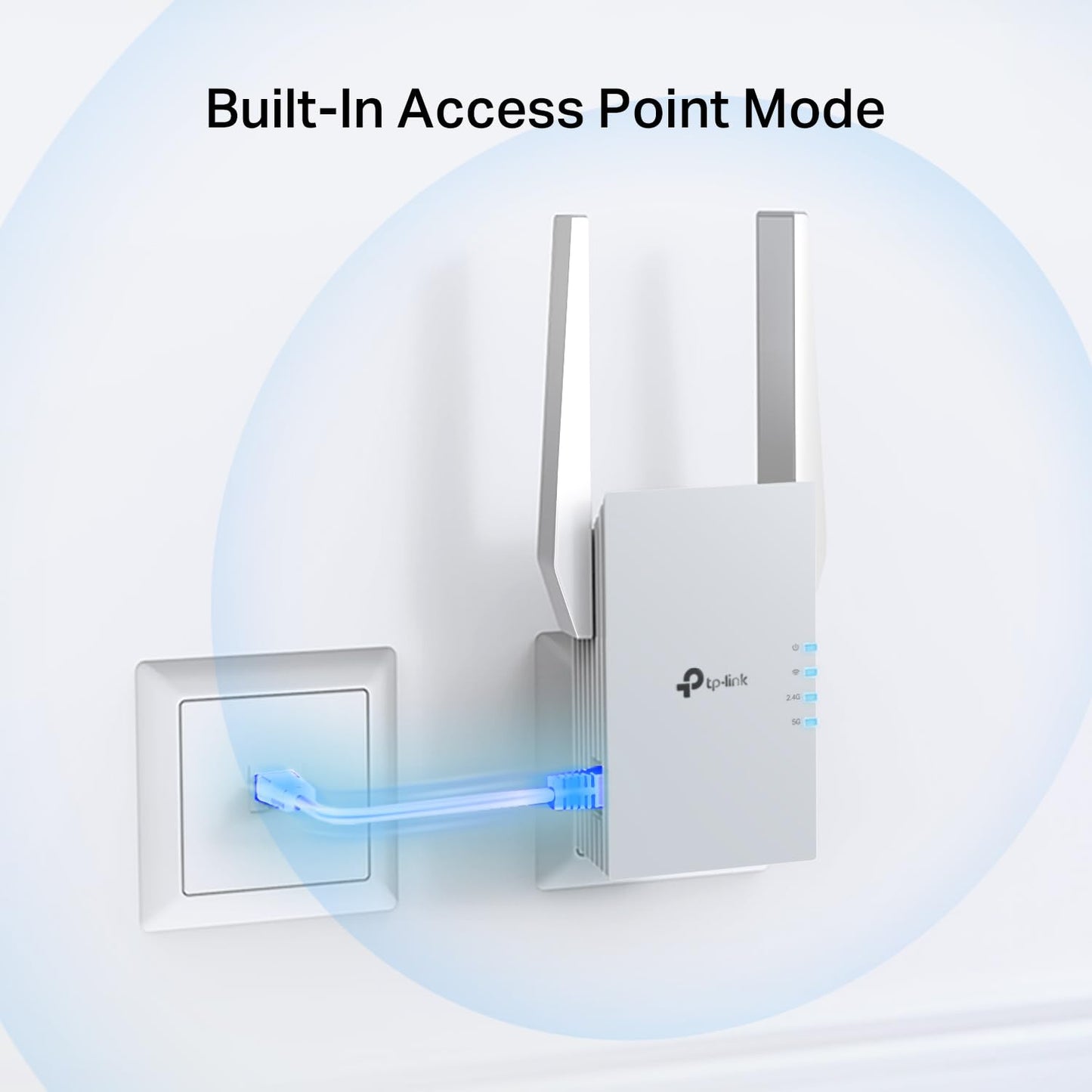 TP-Link AX1500 WiFi 6 Range Extender w/Ethernet Port (RE515X) - 1.5G Dual-Band Wireless Repeater Amplifier, Up to 1800 Sq. Ft., 64 Devices, Internet Signal Booster, APP Setup, EasyMesh Compatible TP-Link