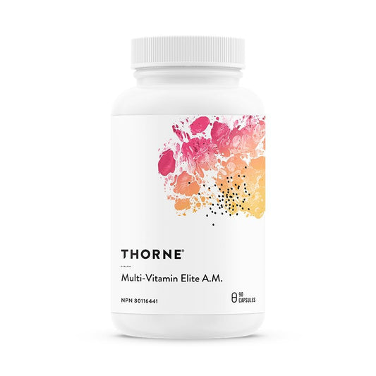 Thorne Multi-Vitamin Elite AM - Ideal multi-vitamin/mineral combination that supports a high performance nutrition program - 90 Capsules - Available at All In One Marketplace Canada