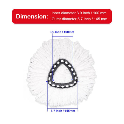4Pcs Spin Mop Head Refills + 1 Mop Holder for Vileda, fit O-Cedar Spin Mop, Easy Wring Mop Replacement, Microfiber Triangle Replacement Pads, White Color (Pack4 * 1) - Available at All In One Marketplace Canada