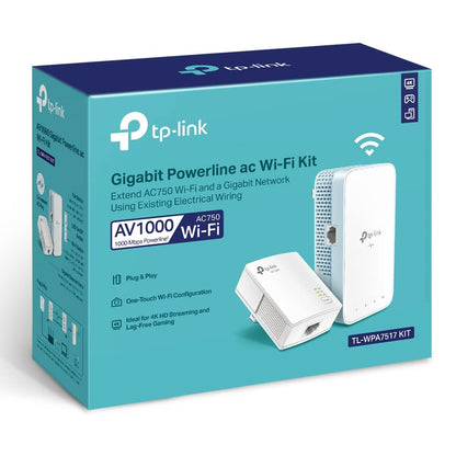 TP-Link Powerline WiFi Extender (TL-WPA7517KIT) - AV1000 Powerline Ethernet Adapter with Dual Band WiFi, OneMesh, Gigabit Port, Ethernet Over Power, Plug & Play TP-Link