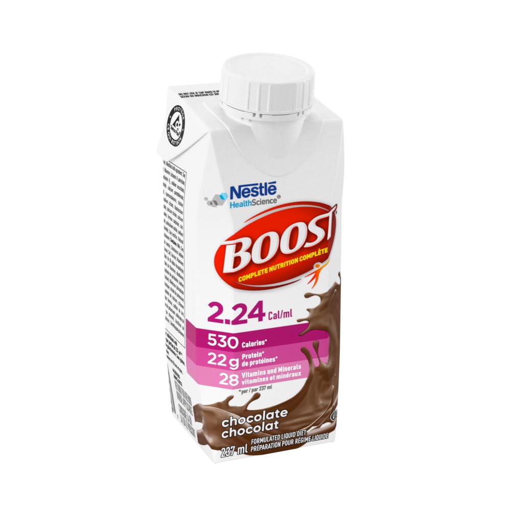 BOOST 2.24 Cal/mL Chocolate Nutrition Drink – 530 Calories, 22g Protein, 24-Pack Ready-to-Drink