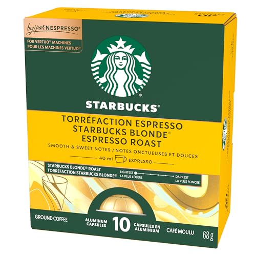 Starbucks Blonde Espresso Roast Nespresso Vertuo Capsules – 4 Boxes, 272g
