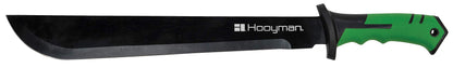 Hooyman Bush Machete with Heavy Duty Construction, Ergonomic No-Slip Handle and Belt Sheath for Gardening, Land Management, Bushcraft, Hunting and Outdoor , Black/Green Hooyman