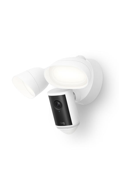 Ring Floodlight Cam Pro, Wired (Newest Model) — Retinal 4K with wide-angle video, 10x Enhanced Zoom, and 2000 Lumen Floodlights, White
