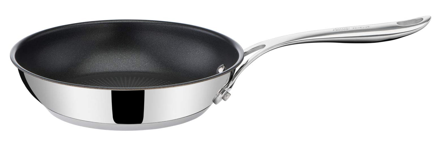 Jamie Oliver by Tefal Nonstick Coated Stainless Steel Pan Set 9.5" & 11", Induction Compatible, Oven Safe up to 500°F, Chef's Stainless Steel Skillet, Frying Pan, Kitchen Essentials, Silver - Available at All In One Marketplace Canada