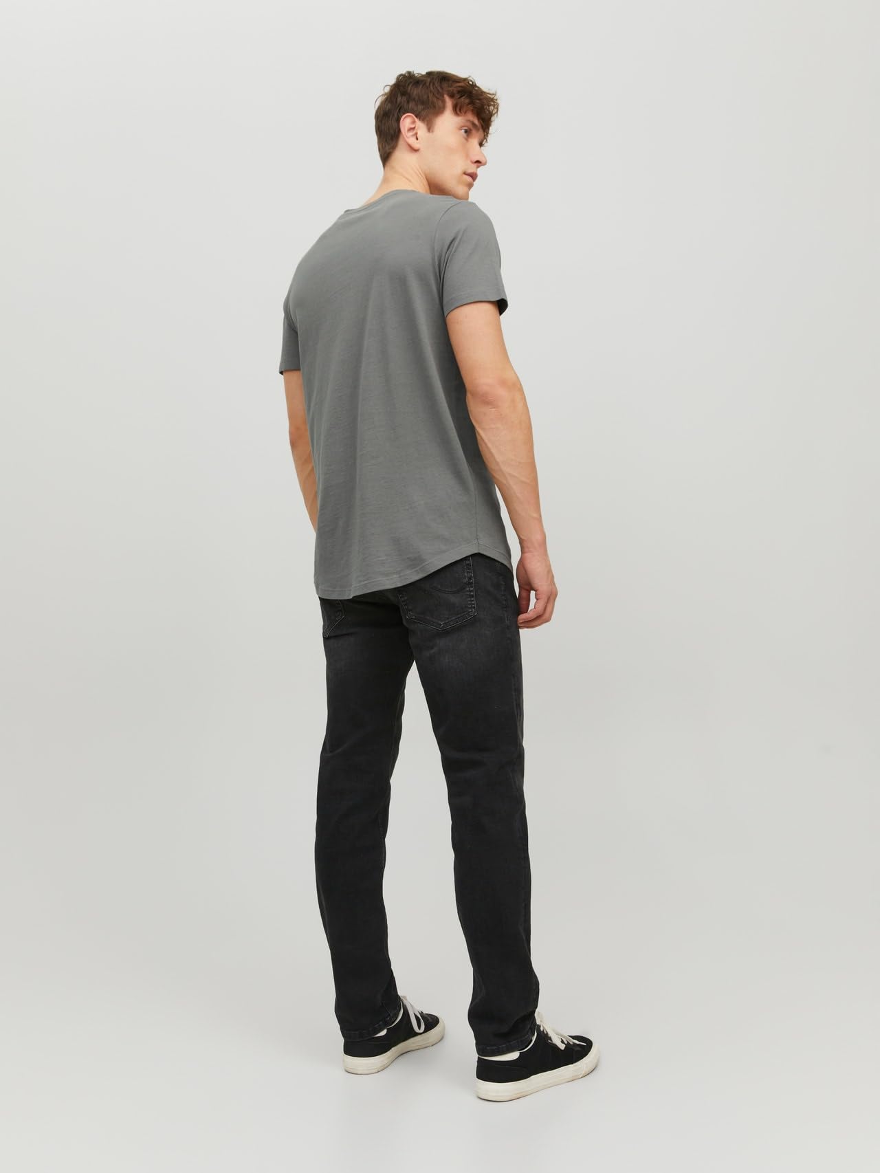 JACK & JONES Men's Long Line Fit T-Shirt JJENOA TEE SS Crew Neck NOOS Black XL JACK & JONES