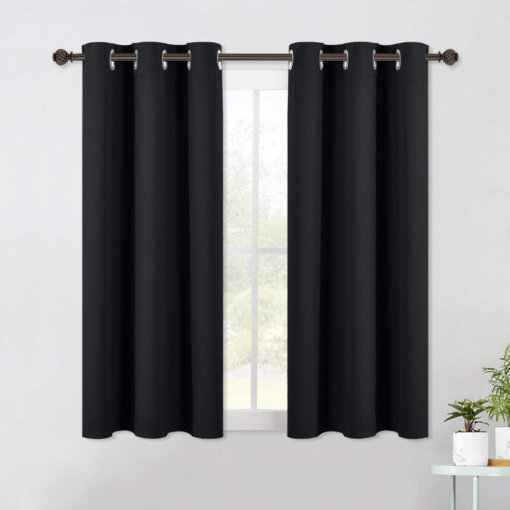 NICETOWN Blackout Draperies Window Curtain Panels for Winter - Thermal Insulated Solid Grommet Blackout Curtains/Drapes for Living Room (Set of 2,42 Inch by 54 Inch,Black) 🍁 All In One Marketplace Canada