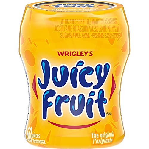 Juicy Fruit Chewing Gum - Fruit Flavored, 60 Pieces, 6 Bottles