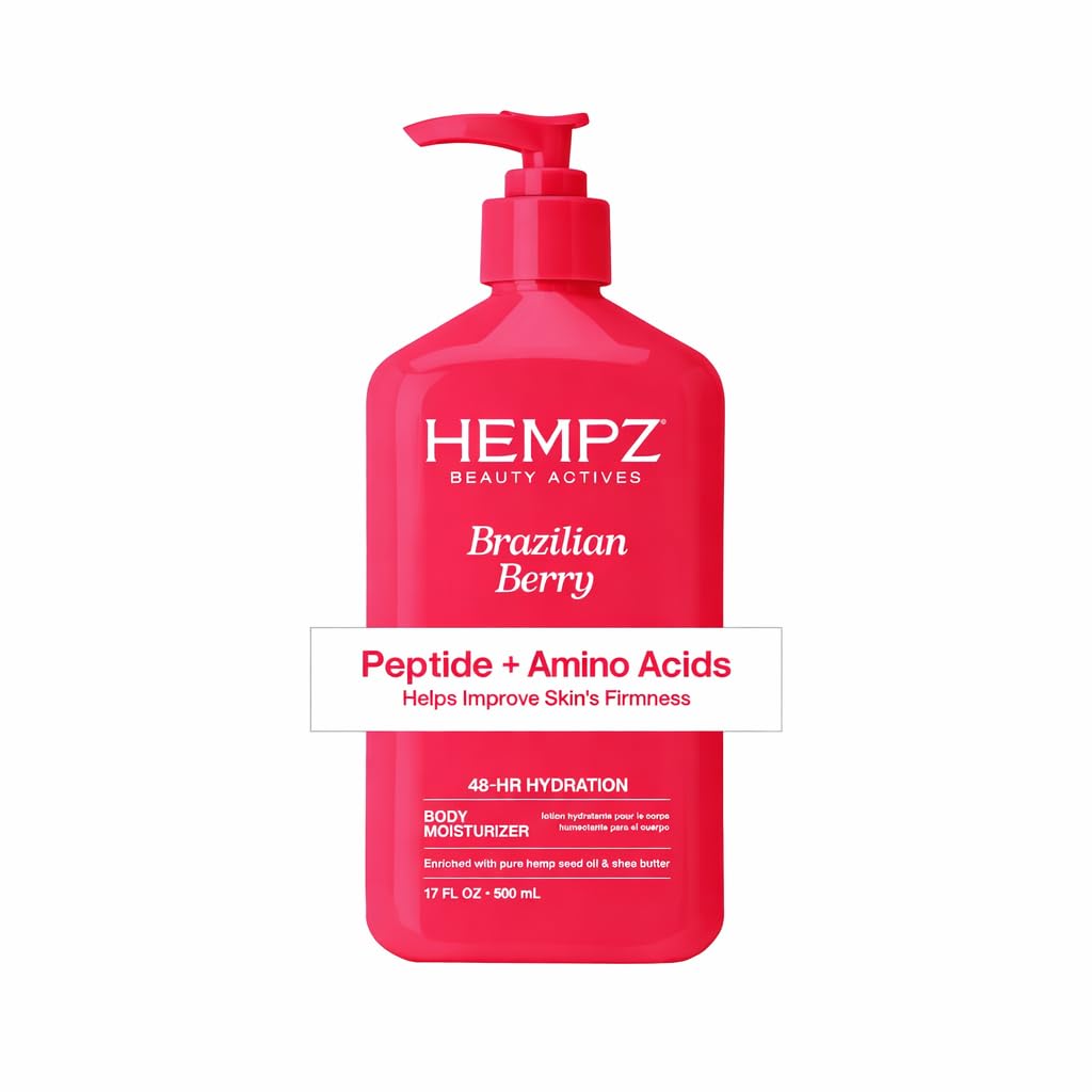 Hempz Brazilian Berry Beauty Actives Lotion, Hydrating Moisturizer for Body, Hands and Feet 17 oz. HEMPZ