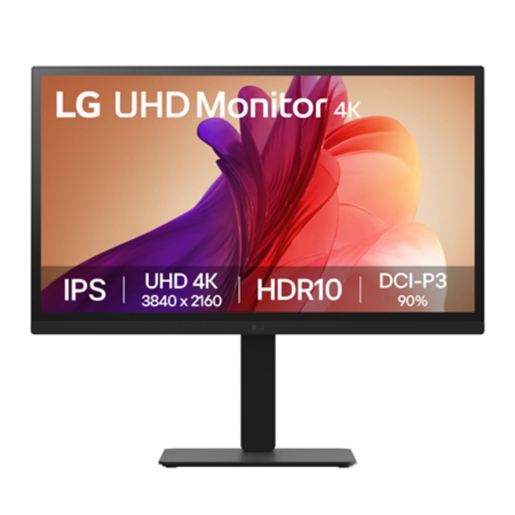 LG 27" 27BA45U-B 27" Ultrafine UHD (3840 x 2160) 4K IPS Monitor – 5ms 60Hz HDR10, DCI-P3 90%, Tilt/Height/Swivel/Pivot Adjustment, HDMI & DisplayPort, Eye Comfort, Black LG