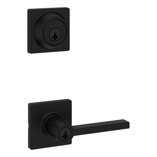 Weiser Casey Matte Black Front Door Handle with Deadbolt, Reversible Exterior/Interior Door Handles with Deadbolt Lock, Front Door Handles with Lock/Front Door Lock, Modern Home Décor 🍁 All In One Marketplace Canada Weiser