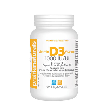 Prairie Naturals Vitamin D3 1000 IU 500 softgels