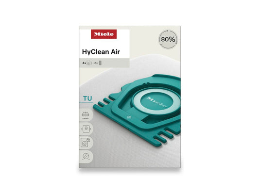 Miele HyClean Air TU Vacuum Cleaner Bags for Miele Guard S1/L1 Vacuum Cleaners, Pack of 4 Vacuum Bags and 1 AirClean Exhaust Filter – 12774420 Miele