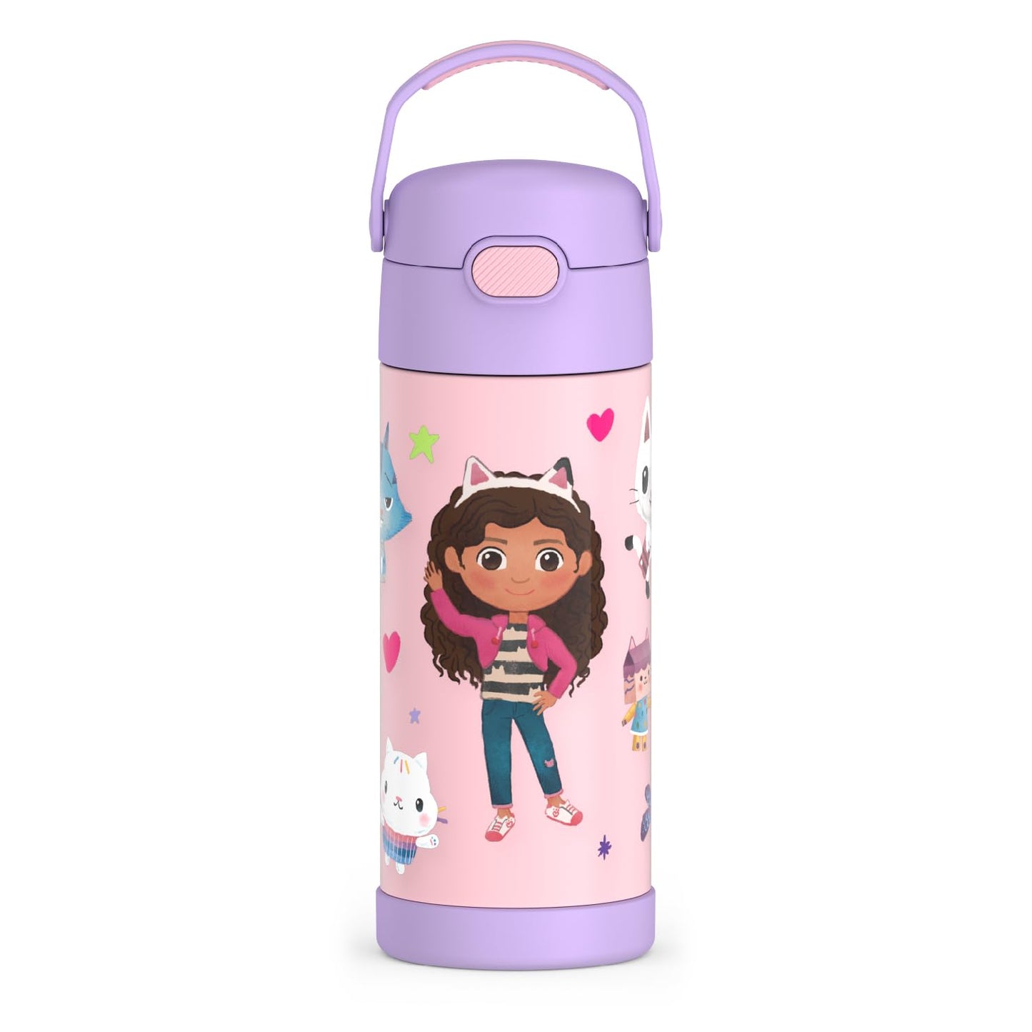THERMOS FUNTAINER Water Bottle with Straw, 14oz, Gabbys Dollhouse
