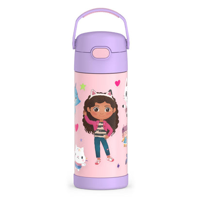 THERMOS FUNTAINER Water Bottle with Straw, 14oz, Gabbys Dollhouse