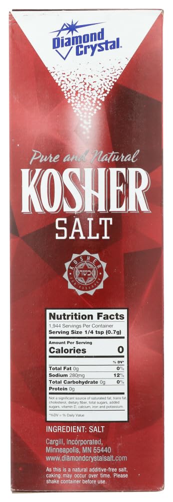 Diamond Crystal Kosher Salt - Pure & Natural, 48oz (3-Pack)