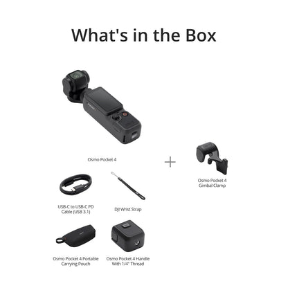 DJI Osmo Pocket 4 Standard Combo, Pocket Gimbal Vlog Camera