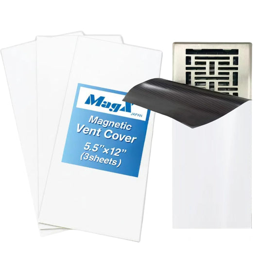 MagX Magnetic Vent Cover, 5.5 x 12 Inch, 3 Sheets, Ultra Thick 60 mil, Flexible Anisotropic Magnet, for Air Registers or Floor Air Vents, RV, Home HVAC, AC, Home Must Buy (MVAC-5512)